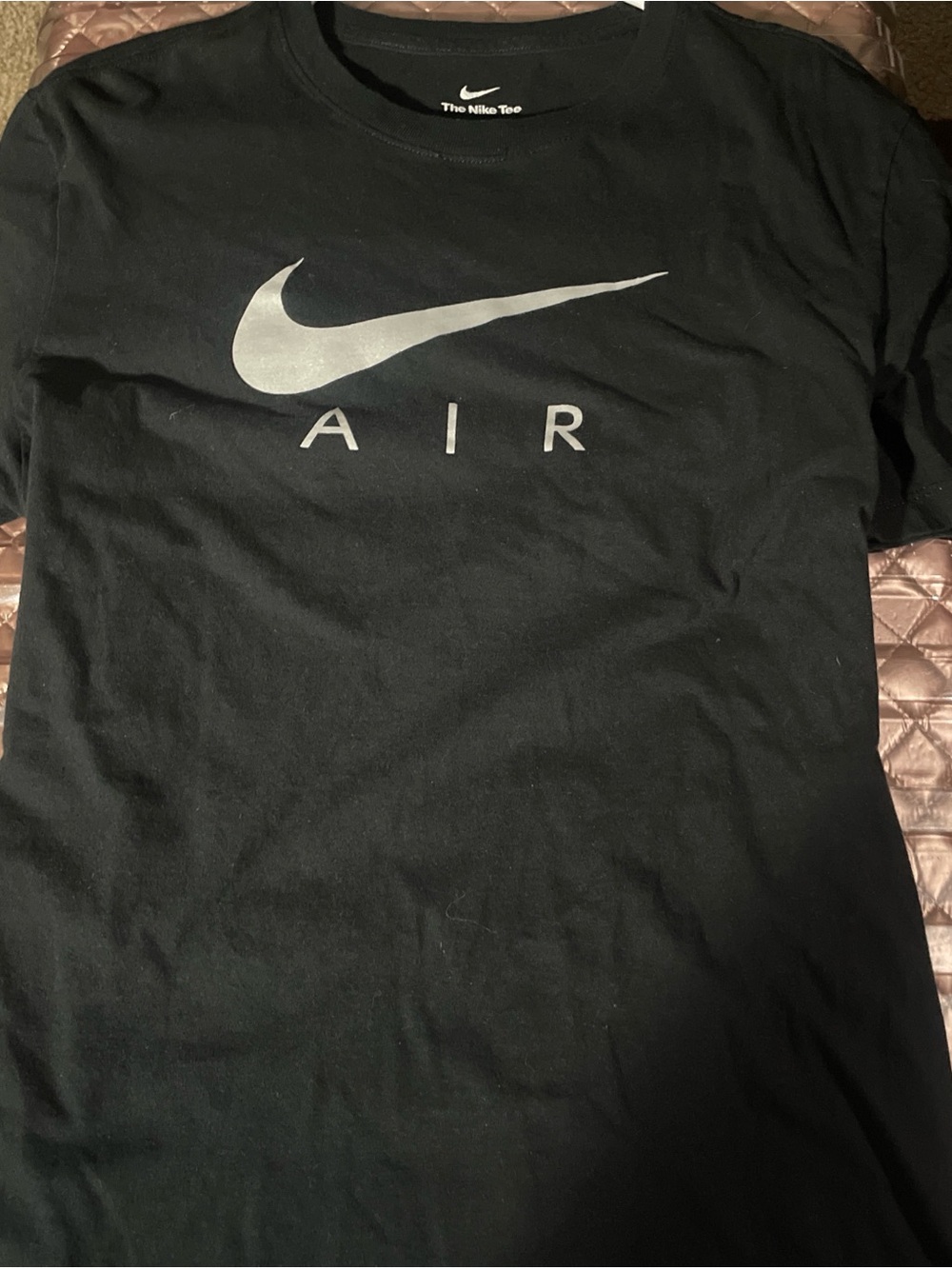Nike Black Tee with Silver Swoosh and AIR